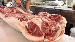 A 500-pound fat pig sold out in just a few cuts | The best piece of meat | Slicing Pork #pork