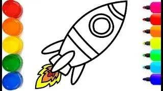 Rocket Ship Drawing and Painting - Coloring Pages for Kids, Toddlers - Kid Art Clubhouse