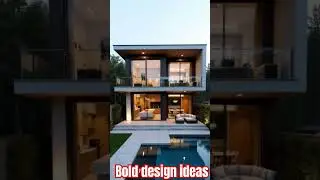 Modern two- story house with a swimming pool #home #bolddesign #housedesign #smallhousedesign