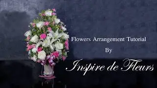 Flowers Arrangement Tutorial l Flowers Vase Triangle Shape
