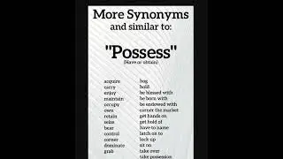 Improve Your Vocabulary | Synonyms for the word POSSESS #vocabulary  #synonymswords #english #short