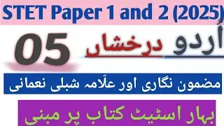 5. Bihar STET Urdu Paper 1st and 2nd Topic: Mazmoon Nigari aur Allama Shibli Nomani. 