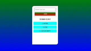 HTML CSS JavaScript Todo List Project | Beginner Friendly | Step by Step