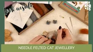 Look inside the Needle Felted Cat Jewellery Kit in aid of Cats Protection