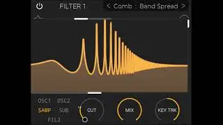 Physical modeling with a band-spread comb filter
