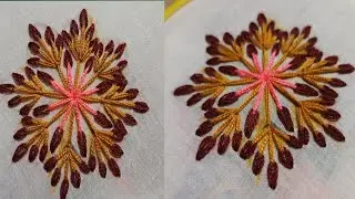 Easy hand embroidery flower design tutorial. how to embroider flower sewing.#creative arts