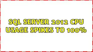 SQL Server 2012 CPU usage spikes to 100%