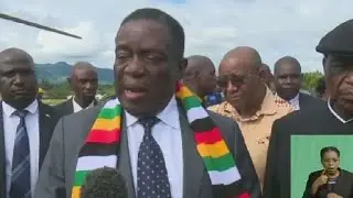 Zimbabwe's president visits flooded area after deadly cyclone