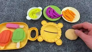 10 minutes of play house with colored clay, complete kitchen toy set