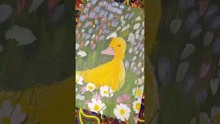 Golden Duck in Bloom #art #goldenduck #ArtinBloom #DuckPainting
