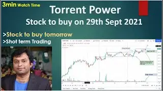 TORNTPOWER(Torrent Power):Stock to Buy Tomorrow on 29-09-2021 |How To Select a Stock for Short Term|