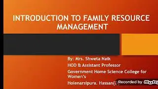 Introduction to family resource management
