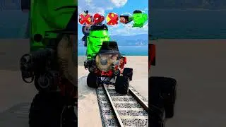 Hulk Train vs Cringe car with Giant wheel car