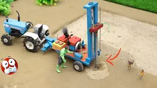 diy tractor mini borewell drilling machine | science project @Joticreator