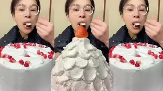 Asmr🍰Eating Delicious Cream Cake🍰 (Soft And Waxy Sound) 크림丨먹방丨Mukbang丨Satisfying丨Eatingsh