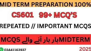 CS601 &ndash; Data Communication | Mid-Term Preparation 2025 | Most Important MCQs for VU Students