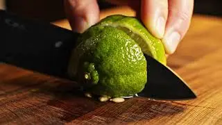 Macro: Slicing a Crystal Lime | Crisp Citrus Cracks & Satisfying Pulp Textures (No Talking)