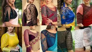Net sleeve blouse design|blauj dizain| sleeve designs|net Astin dezaine|net blouse design #netsleeve
