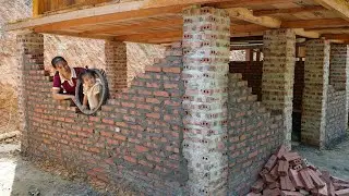 How to design a bedroom and make a simple round window in a 2-storey house - Lý Thị Nhim