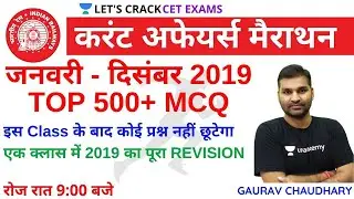 January to December 2019 Current Affairs MCQ | Important Current Affairs MCQ for All Exams