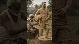 Lionel Messi Palm Leaf Statue 😍 | Khajoor Ki Patti Art #Shorts #lionelmessi #art #handcraft