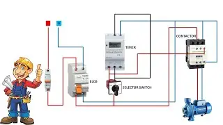 Running Single Phase Motors / Motor connection auto manual with digital timer