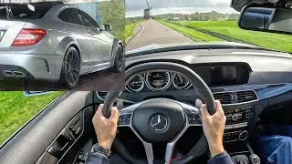 Mercedes C63 AMG BLACK SERIES - POV Test Drive on Slippery Roads and Tunnel Runs (4K)