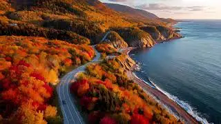 Cabot Trail Cape Breton Island Autumn Drive | Scenic Coastal Canada TV Art