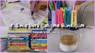 “SON” 7. Sınıf Ders Çalışma Günlüğüm 🧊💙 |Kaynak Kitap önerisi📚 | Dalgona kahvesi 🧃