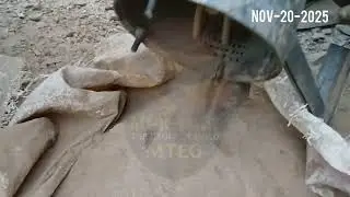 My Mini angle grinder rock crasher at work.