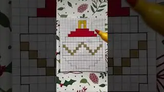 How to draw pixel Christmas tree ornament - Christmas 2024 #pixelart #drawing #christmas2024 #shorts