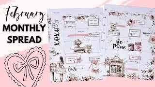 PLAN WITH ME | FEBRUARY MONTHLY VALENTINE&rsquo;S SPREAD | HAPPY PLANNER
