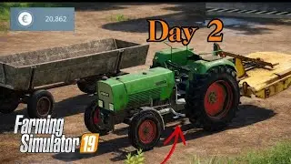 Segundo v&iacute;deo, dia 2, e j&aacute; batemos a meta de 20 mil &euro;! 💪🚜Man&rsquo;s Land | Farming Simulator 19