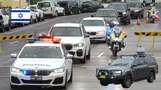 ⁴ᴷ **ISRAEL PRESIDENT @ BONDI BEACH**  - [NSWPF] Isaac Herzog's LARGE SCALE SYDNEY MOTORCADE 🇮🇱