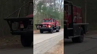 Kingston MA Fire Dept Breaker 74 (pre 2nd refurb) arriving at an unattended permit fire | 3/27/22