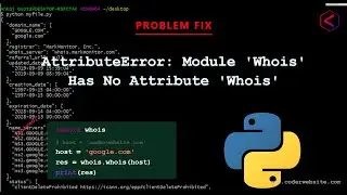 AttributeError module whois has no attribute whois - python | python-whois | coder website