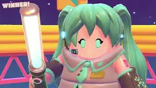 Fall Guys Hatsune Miku Wins Hexagone with Hastune Miku Celebration Screen