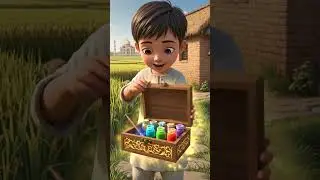 #A little boys drawing a magic box tools