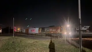 DL 9377 with Train MP7 passing Hamilton station East Coast Main Trunk