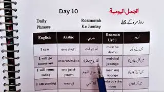 📘 Lesson 6: Daily Arabic Sentences | Arabic &ndash; Urdu &ndash; English | Safar-e-Arabic by Aftab