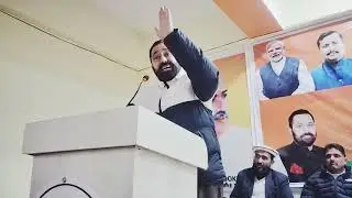 Choudhary Abdul Ghani addresses a mega programme at BJP Headquarters, Poonch.