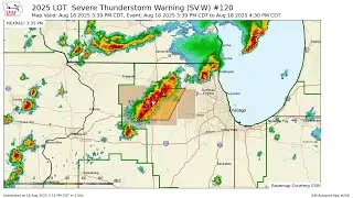 Severe Thunderstorm Warning for Lee, Ogle, DeKalb and Kane Counties in IL (Missed EAS) 8/18/25.