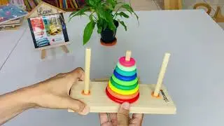 TORRE DE ENCAIXE C/ 10 CAMADAS MONTESSORI / TORRE DE HANOI