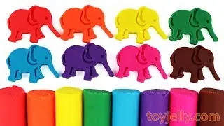 Learn Colors with Play Doh Elephant Molds and Lollipop Candy Surprise Toys! Fun & Creative for Kids