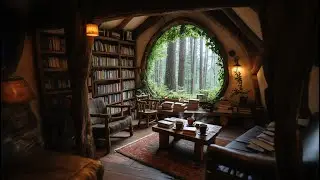 Rustic Library | Relaxation rain ambiance for reading
