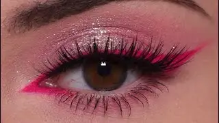 Super Easy Pink Eye Makeup Look #pinkeyemakeupyemakeup #pinkeyeliner