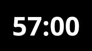 57 Minutes Timer With Black Background | No Music
