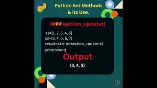 Exploring Python Set Methods 'intersection_update()'  #python  #coding  #interview #pythontutorial