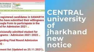 CUCET 2021|central university of jharkhand new notice regarding registered candidates