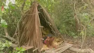 camping in a tree shelter my jungle survival build